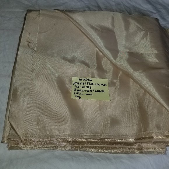 #7016 New Beige Polyester Lining Cut of Fabric. Beautiful fabric. - Picture 1 of 4